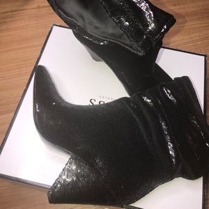 Black Guess Glitter Booties